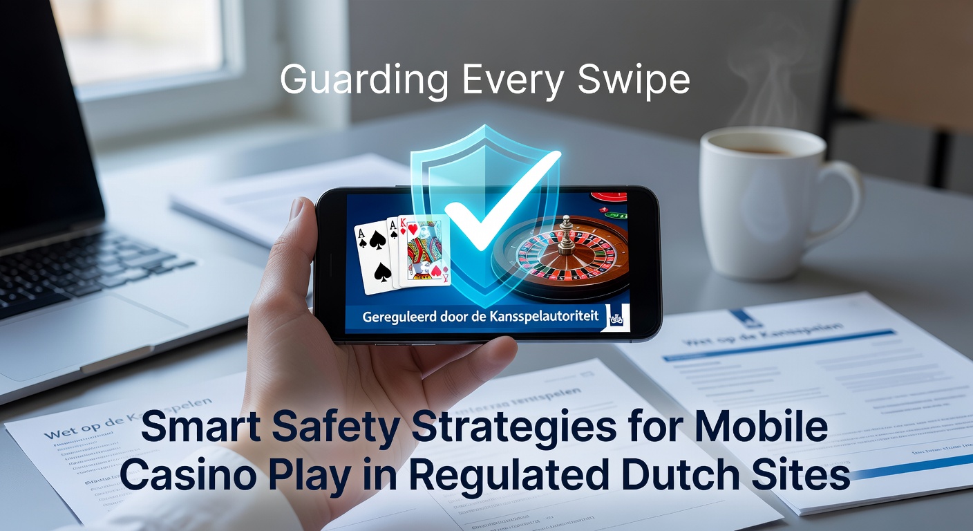 Mobiele telefoon met casino app op een beveiligd Nederlands platform, symboliserend veilige swipes en beschermde sessies
