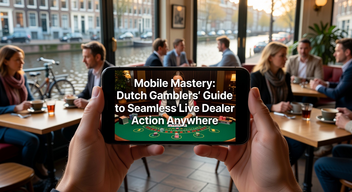 Live dealer roulette sessie op smartphone, met Nederlandse speler die inzet plaatst via touchscreen, achtergrond toont bruisende studio